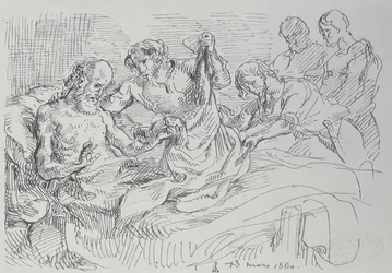 An Elderly Man in Bed